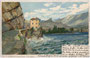 Fort San Nicolo der Festung Riva als Teil der Sperrkette der österreichischen Festungswerke an der Grenze zu Italien bis 1918. Chromolithographie 9x14cm; Entwurf: M(ichael). Zeno Diemer; Kunstverlag Othmar Zieher, München um 1895.  Inv.-Nr.vu914clg00014