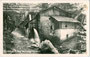 Nach einer Sage benannte „Teufelsmühle“ (oberschlächtige Vertikalrad-Wassermühle mit Mühlradkasten) in Rinn am Zimmertalbach, Bezirk Innsbruck-Land, Tirol. Gelatinesilberabzug 9 x 14 cm  ohne Impressum, um 1930. Inv.-Nr. vu914gs00672