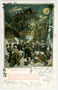 Karikatur mit Lobgedicht auf das „Batzenhäusl“ in Zwölfmalgreien (1911 Bozen eingemeindet). Kombinationsfarbdruck 9 x 14 cm ohne Künstlersignatur; Verlag J.F.A.B. (Johann Filibert Amonn Bozen) um 1900.  Inv.-Nr. vu914kfd00011