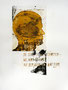 Auf gefallnen Blättern - Monotypie/Ölfarbenumdruck auf Kupferduckpapier 30 x 40 cm / Haiku von Buson