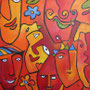 Faces 2004, 120 x 120 cm, Acryl  