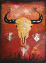 "toro loco", 60 x 80 cm, Acryl, Struktur mit Spachteltechnik auf Leinwand, 2013