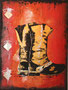 "botas de oro", 60 x 80 cm, Acryl, Struktur mit Spachteltechnik auf Leinwand, 2013