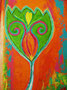 "Fantasie Tulpe Lisa" 60cm x 80cm, Mischtechnik, Acryl, Öl-Pastellkreiden
