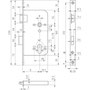 Einsteckschloss - GLUTZ Modell 1106 - Stulp 20x230 mm eckig - Dornmass 60 mm - Nuss 8 mm