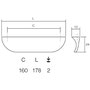 Möbelgriff Serie 2235 - vernickelt - Lochabstand 160 mm - C=Lochabstand - L=Länge