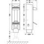Türfeststeller - Länge 105 mm - Hub 35 mm - Teleskopmodell - silberfarbig