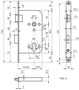 Einsteckschloss GLUTZ 1106 - Stulp Messing poliert 18x230 mm abgerundet - Dornmass 60 mm - Nuss 8 mm