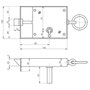 Stalltürschloss - SCHÄNIS Modell 2304 - Dornmass 90 mm - Ausschnitt BB - inkl. Schlüssel