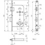 Einsteckschloss - GLUTZ Modell 1106 - Stulp 18x230 mm abgerundet - Nuss 8 mm
