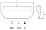 Möbelgriff - Modell 2235 - Lochabstand 160 mm - C=Lochabstand - L=Länge