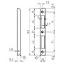 Winkelschliessblech - GLUTZ Modell B-1001.231 - abgerundete Ausführung - 167x18/12,5 mm