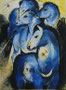 Blaue Pferde nach Franz Marc,Acryl,80x60,2009 (Privatbesitz)