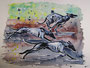 Windhunde,Aquarell,30x40,2010 (verkauft)