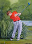 Golfer "Drive",Aquarell,19x14,2009