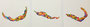 『唐辛子』　水彩色鉛筆　(7×7cm)　3枚