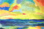 『夕暮れの海』　ソフトパステル　(10×14cm)