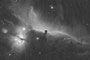 Pferdekopfnebel (B33) und Flammennebel (NGC2024) im Sternbild Orion, 68x600sec H-Alpha mit der ASI 6200MM am TEC140ED