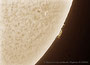 Sonne mit Protuberanz im Ha-Licht am 02.05.2010,DMK21AF04.AS an LS35THa, F=1200mm, f/34,  10 von 1000 Frames, koloriert