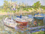 Paula Lytovchenko, Boats, 2023, oil on Canvas. 40 x 50 cm