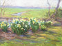 Paula Lytovchenko, Daffodil Bushes, 2022, oil on Canvas. 45x60cm