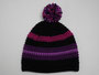 Mütze schwarz-violett-lila-cyclame Bommel