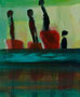 2013 | Figuren im Wasser, Acryl auf Leinwand, 25 × 30 cm