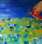 2019 | Kolibri, Acryl auf Leinwand, 100 × 100 cm