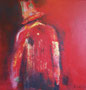 2024 | Rücken mit Hut, Acryl auf Leinwand 60× 60 cm