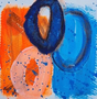 Kleine Freuden I, 2023, Acryl auf Büttenpapier, 15x15 cm, gerahmt in weißem Rahmen (22,5x22,5 cm) mit weißem Passepartout, 130 € inkl. Rahmen