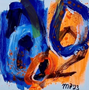 Kleine Freuden IX, 2023, Acryl auf Büttenpapier, 15x15 cm, gerahmt in weißem Rahmen (25x25 cm) mit weißem Passepartout, 130 € inkl. Rahmen