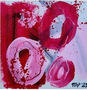Kleine Freuden VII, 2023, Acryl auf Büttenpapier, 15x15 cm, gerahmt in weißem Rahmen (25x25 cm) mit weißem Passepartout, 130 € inkl. Rahmen
