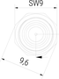 Düse Ø0,5mm (0-DU-05) technische Zeichnung Frontansicht