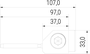 Kühlmittel Nadeldüse Modular l=96 (2-NA-DU-96) technische Zeichnung Frontansicht