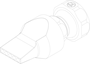Kühlmitteldüse gerade mit Bohrungen 5x Ø3,0mm (2-DU-LL-5-3) technische Zeichnung