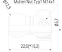 Adapter Loc-Line auf Typ1 (1-AD-LL) technische Zeichnung Seitenansicht