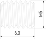 Blindstopfen M5, für 2-NA-DU-96 und 2-NA-DU-192 (2-NA-BS-M5) technische Zeichnung Seitenansicht
