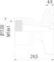Düse Breit 8xØ1,5mm + 1xØ2,5mm (1-DU-BL) technische Zeichnung Seitenansicht