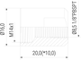 Adapter / Muffe IG 1-GE auf IG 1/8" Konisch (1-AD-1GE-18-PT) technische Zeichnung Seitenansicht
