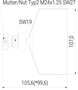 Kühlmittel Flachdüse mit Schlitz 101x2,0mm gerader Strahl (2-DU-SL-107-GS) technische Zeichnung Seitenansicht