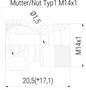 Ringdüsen Element mit Bohrung Ø1,5mm (1-DU-R) technische Zeichnung Seitenansicht