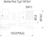 Grundelement L=100,0 (1-GE-100) technische Zeichnung Seitenansicht