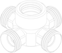 Sternstück  4x 90° (0-WV-4) technische Zeichnung