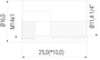 Adapter / Muffe IG 1-GE auf IG 1/4" (1-AD-1GE-14) technische Zeichnung Seitenansicht