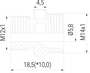 Maschinenadapter M12x1 (1-AD-121) technische Zeichnung Seitenansicht