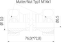 Grundelement L=76,0 (1-GE-4-DK) technische Zeichnung Seitenansicht