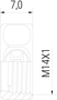 Mutter Typ1 Standard (1-MU) technische Zeichnung Seitenansicht