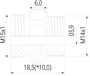 Maschinenadapter M15x1 (1-AD-151) technische Zeichnung Seitenansicht