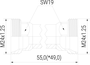 Grundelement L=55 (2-GE-2-DKS) technische Zeichnung Seitenansicht