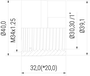 Adapter / Muffe IG 3-GE auf IG 1" (3-AD-3GE-1) technische Zeichnung Seitenansicht